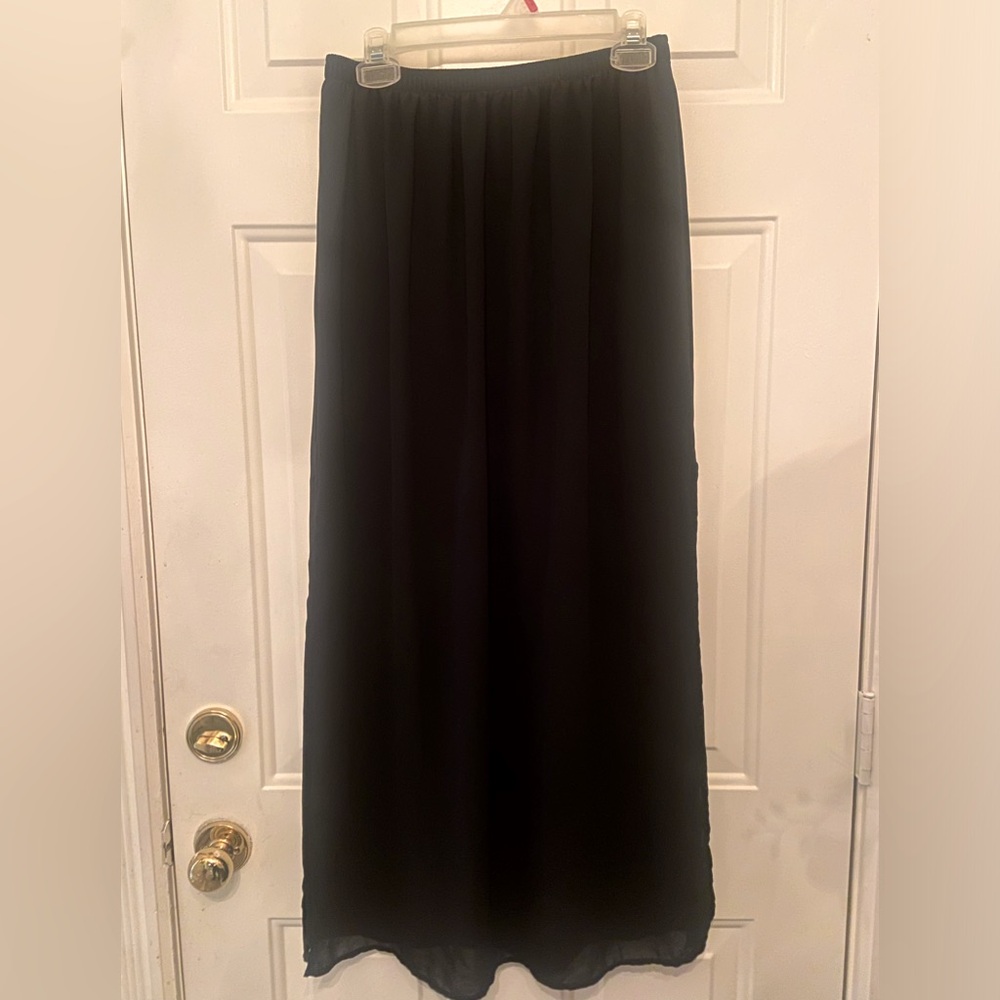 Black Chiffon Maxi Skirt